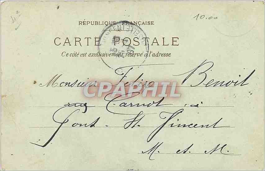 CPA Paris Le Palais de Justice  — Rückseite