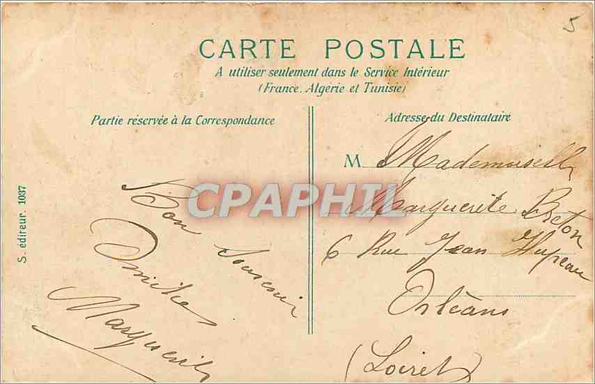 CPA Paris Palais de Justice  — Rückseite