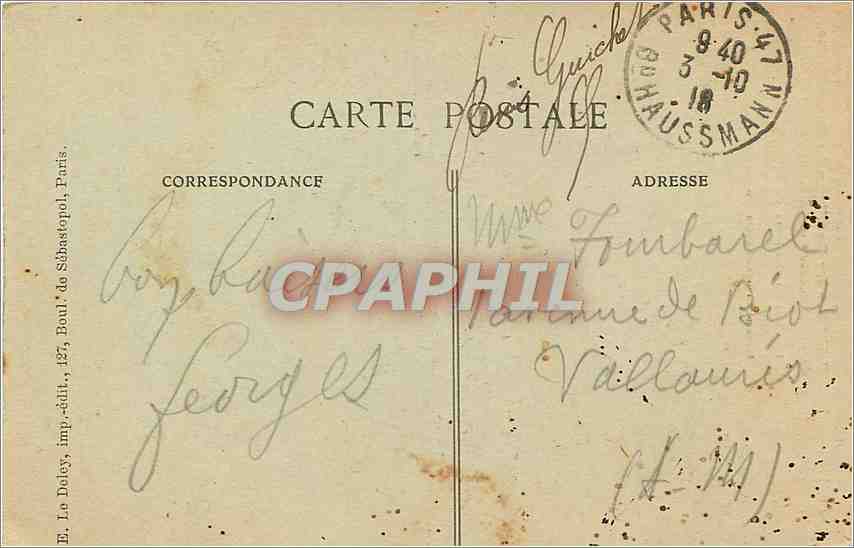 CPA Paris La Basilique du Sacre Coeur de Montmartre et la Savoyarde Cloche — Rückseite