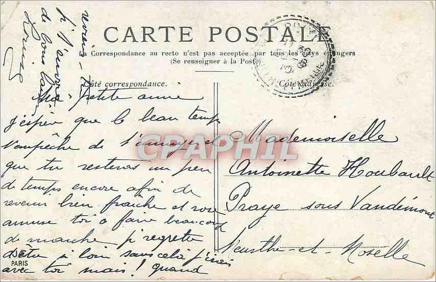 CPA Paris La Sainte Chapelle  — Verso