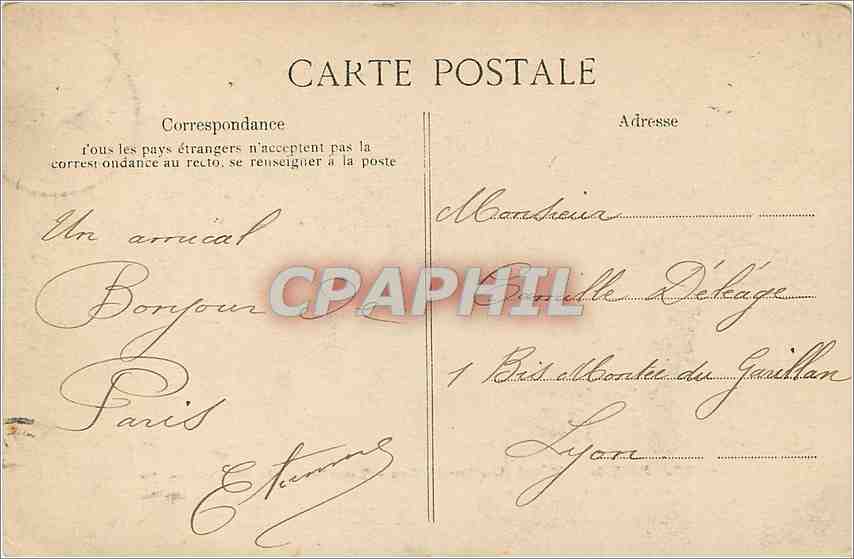 CPA Paris Hotel des Invalides Tombeau de Napoleon 1er — Verso