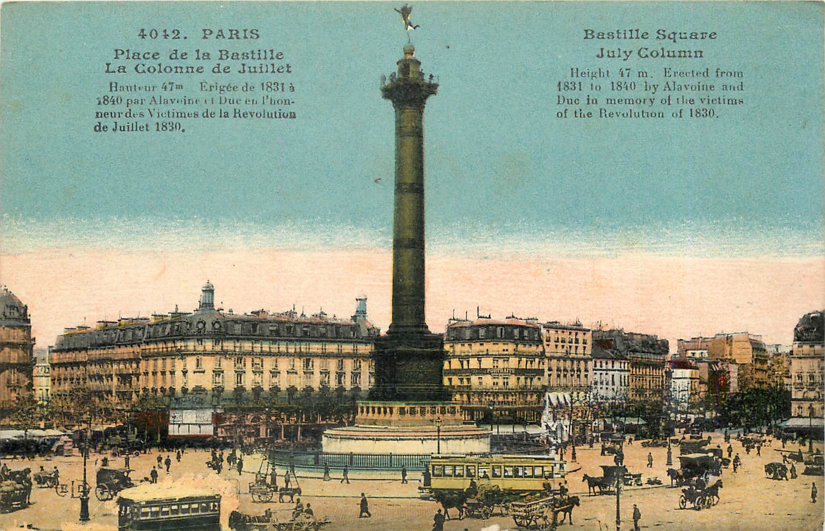 CPA Paris Place de la Bastille La Colonne de Juillet 