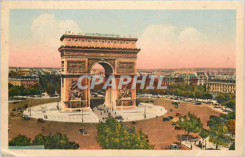 CPA Paris Place de l'Etoile et Arc de triomphe 