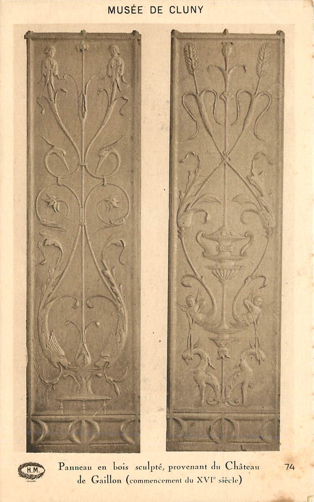 CPA Musee de Cluny Panneau en bois Sculpte provenant du Chateau de Gaillon 