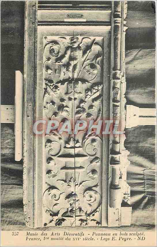 CPA Musee des Arts Decoratifs Panneau en bois sculpte France 