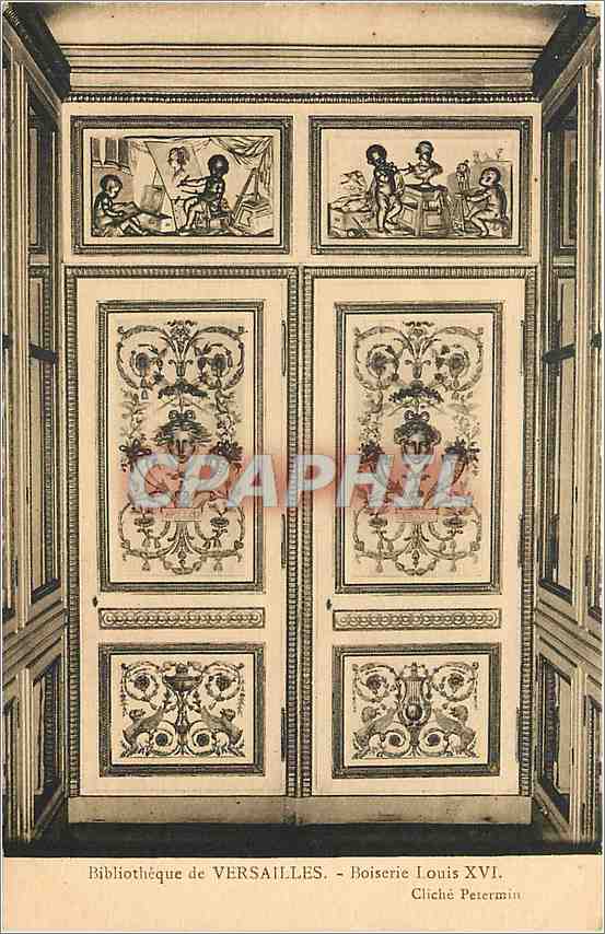 CPA Bibliotheque de Versailles Boiserie Louis XVI 