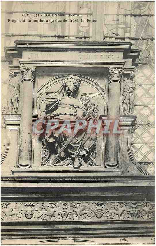 CPA Rouen Cathedrale Fragment du Tombeau du duc de Breze La Foree 