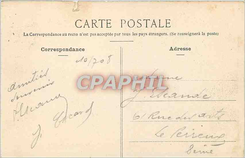 CPA Foret de Compiegne Vieux Moulin La Place de la Gare  — Rückseite