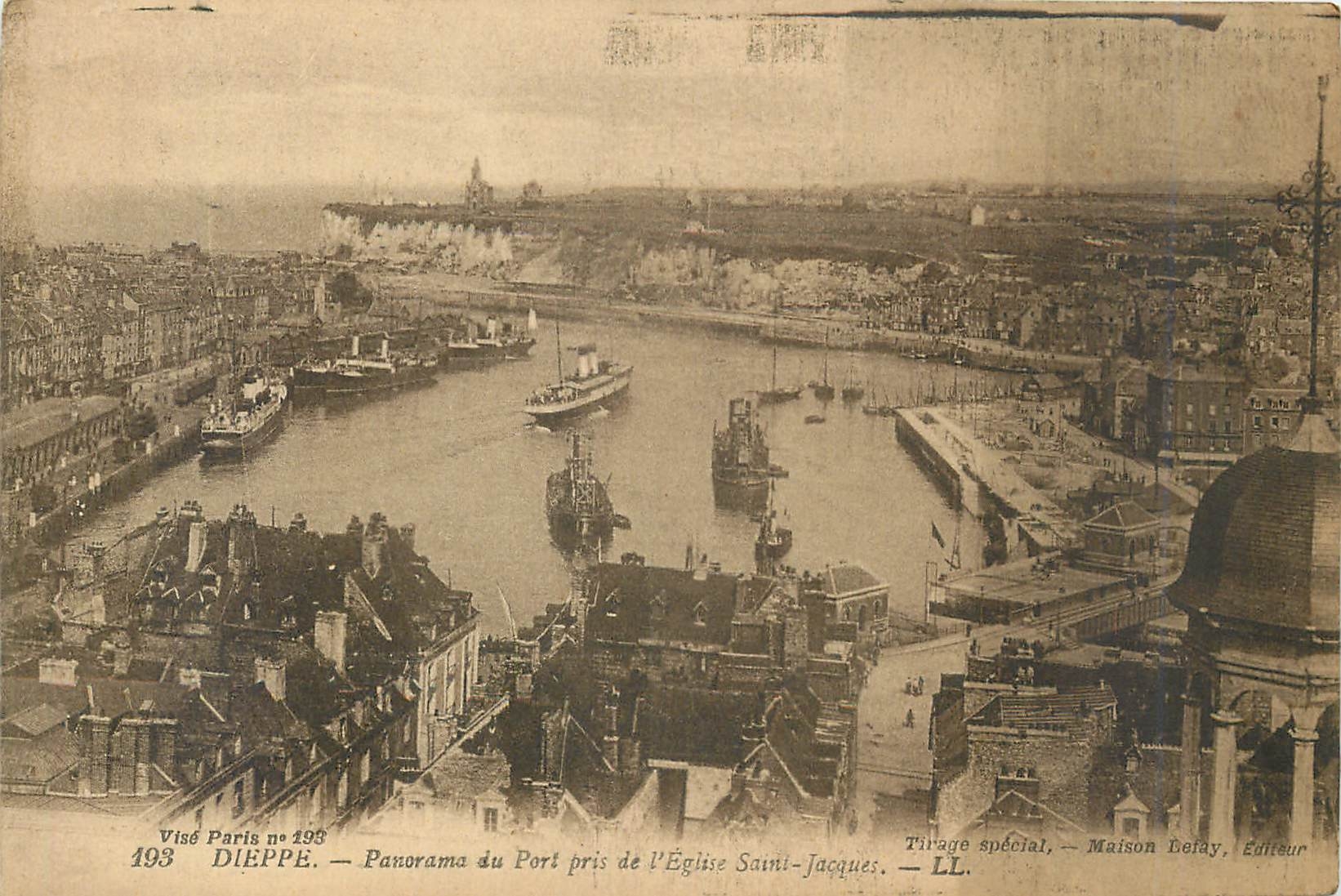 CPA Dieppe Panorama du Port pris de l'Eglise saint Jacques 