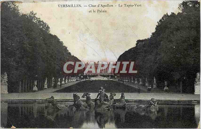CPA Versailles Char d'Apollon Le Tapis Vert et le Palais 