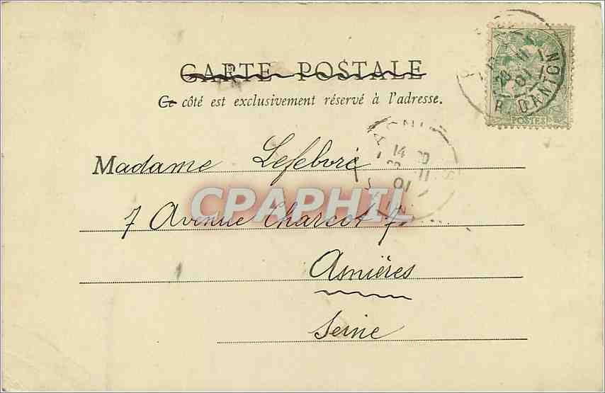 Camera di Napoleone I — Fontainebleau — B.F., Parigi — Verso