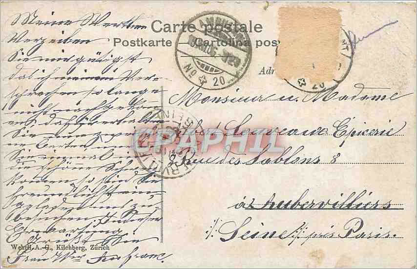 CPA Kilchberg Zurich  — Verso