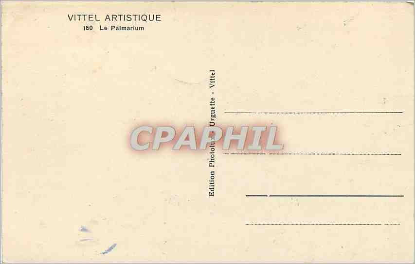 CPA Vittel Le Palmarium  — Rückseite