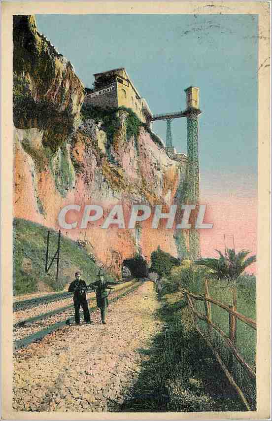 CPA Grimaldi Italia La Ligne du Chemin de fer a la Frontiere italo francaise Les Rochers Rouges 