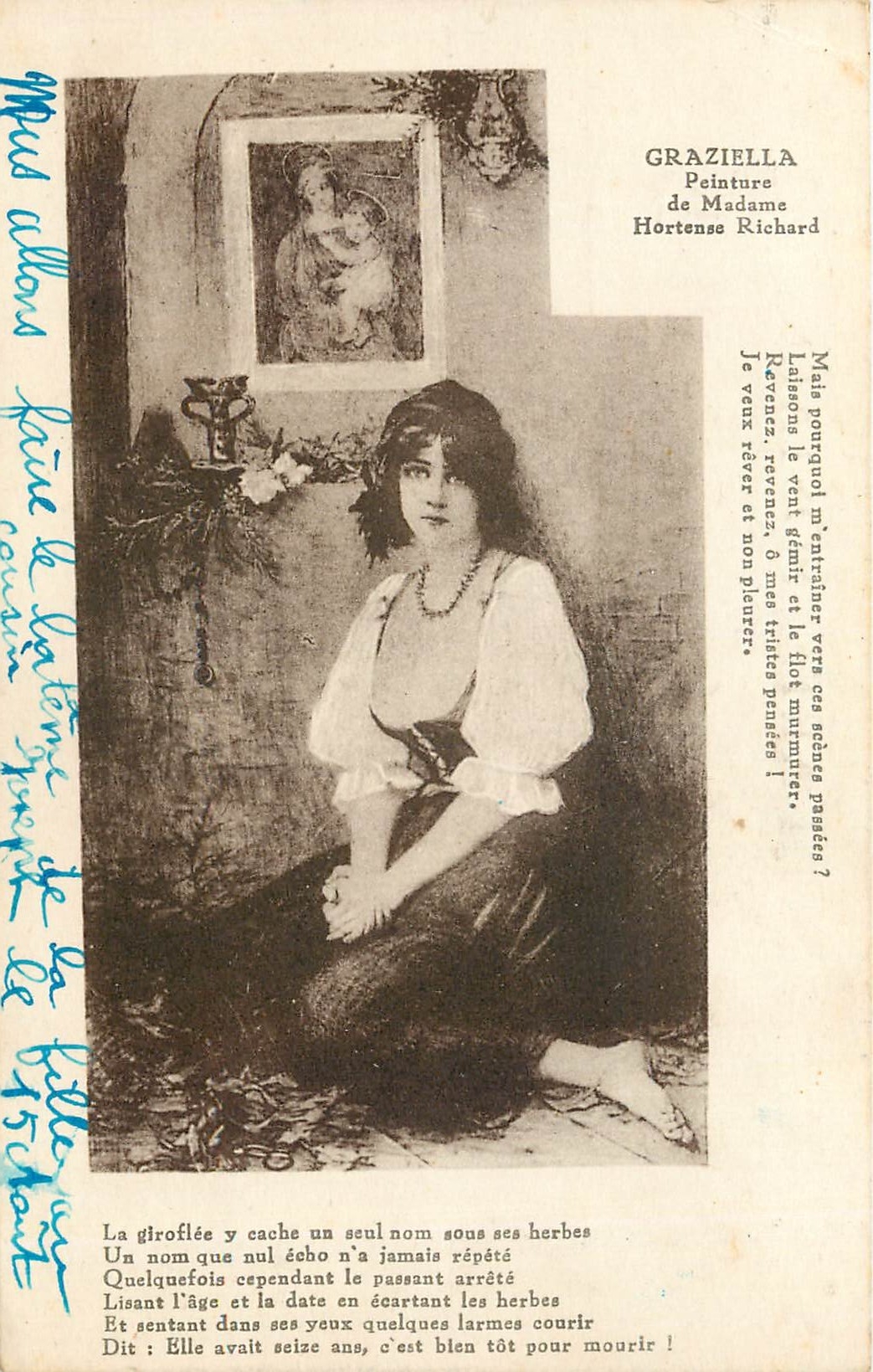 CPA Graziella Peinture de Madame Hortense Richard 