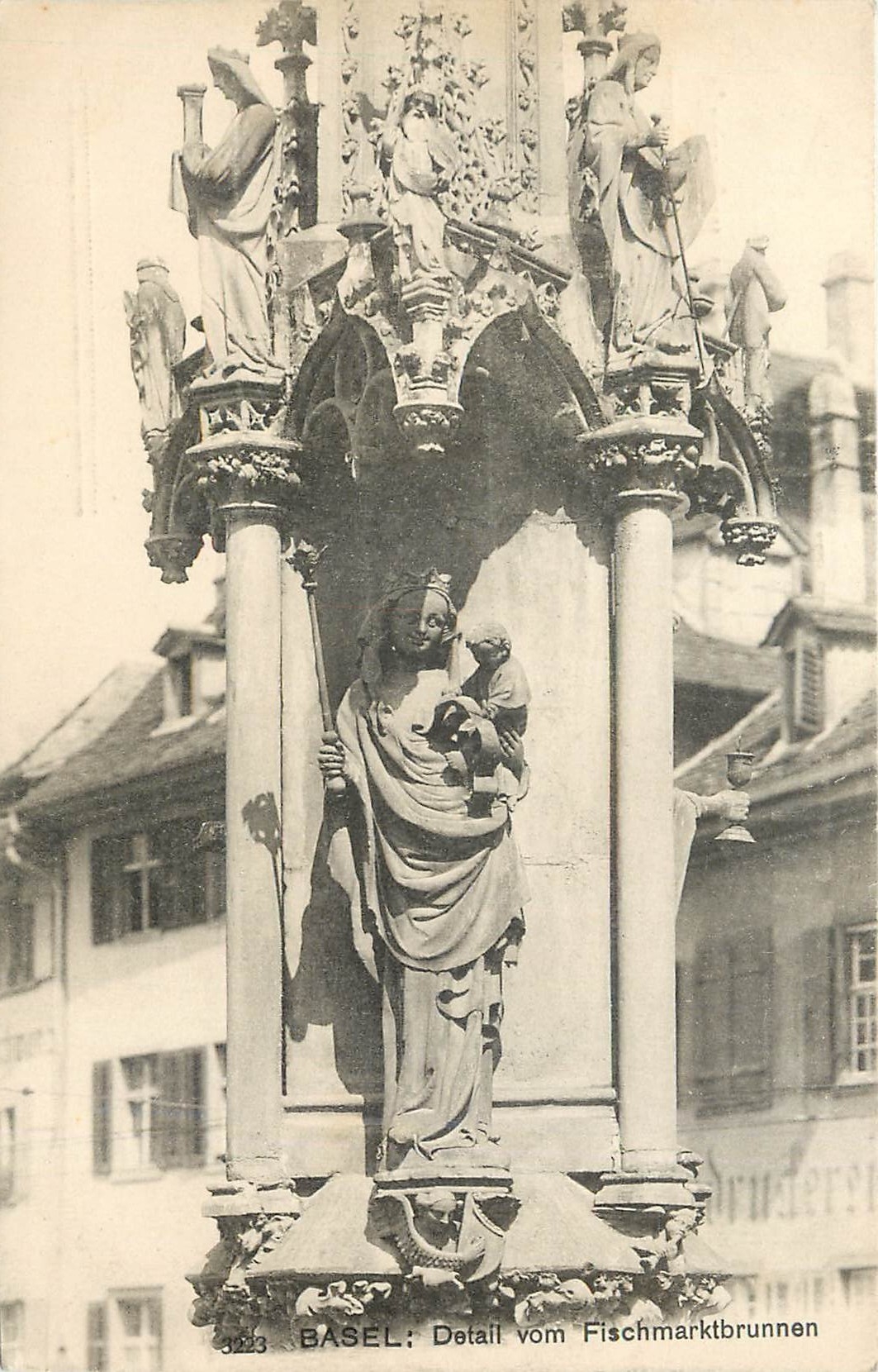 CPA Basel Detail vom Fischmarktbrunnen 