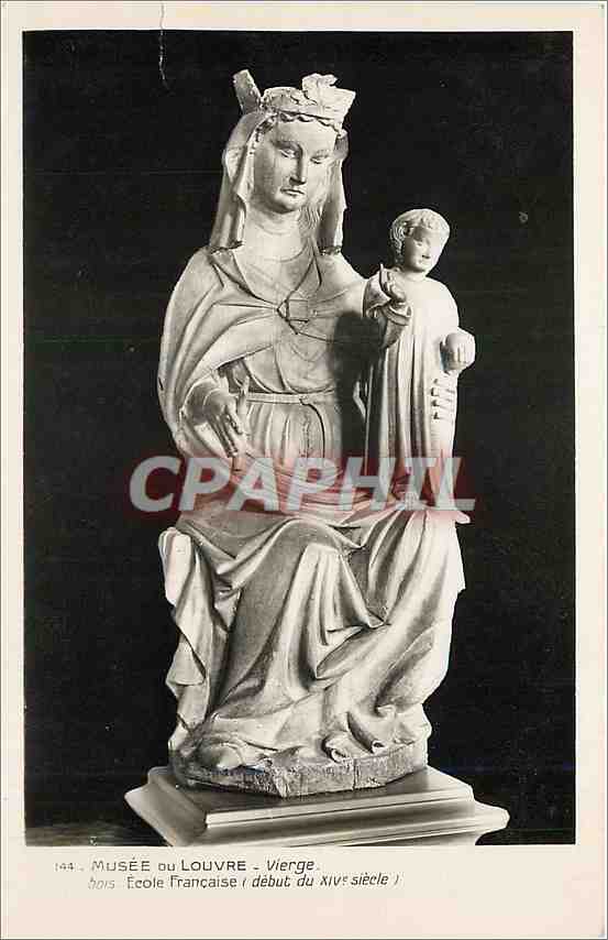 CPA Musee de Louvre Vierge bois Ecole Francaise 