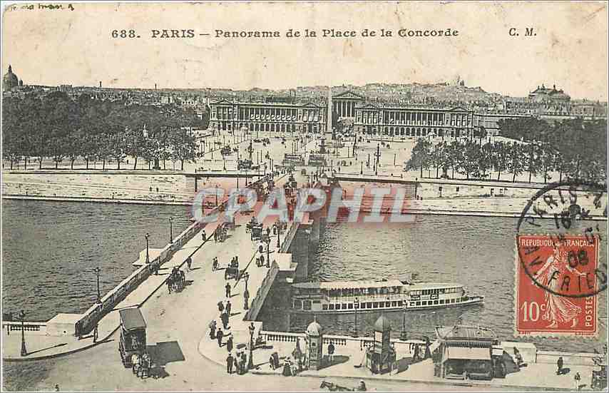 CPA Paris Panorama de la Place de la Concorde 