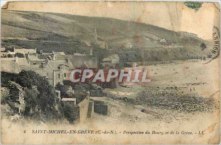 CPA Saint Michel en Greve C du N Perspective du Bourg et de la Greve 