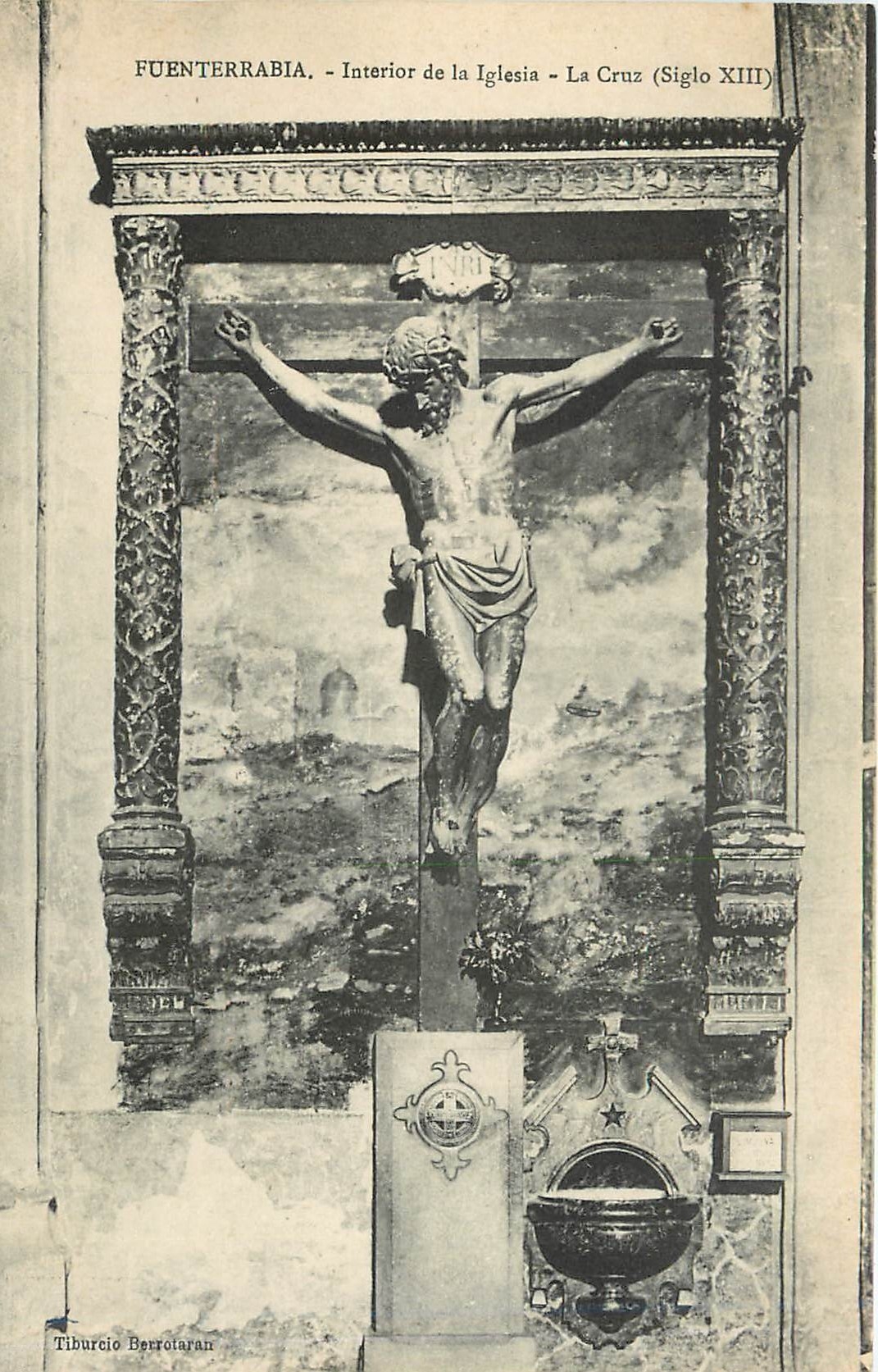 CPA Fuenterrabia Interior de la Iglesia La Cruz 