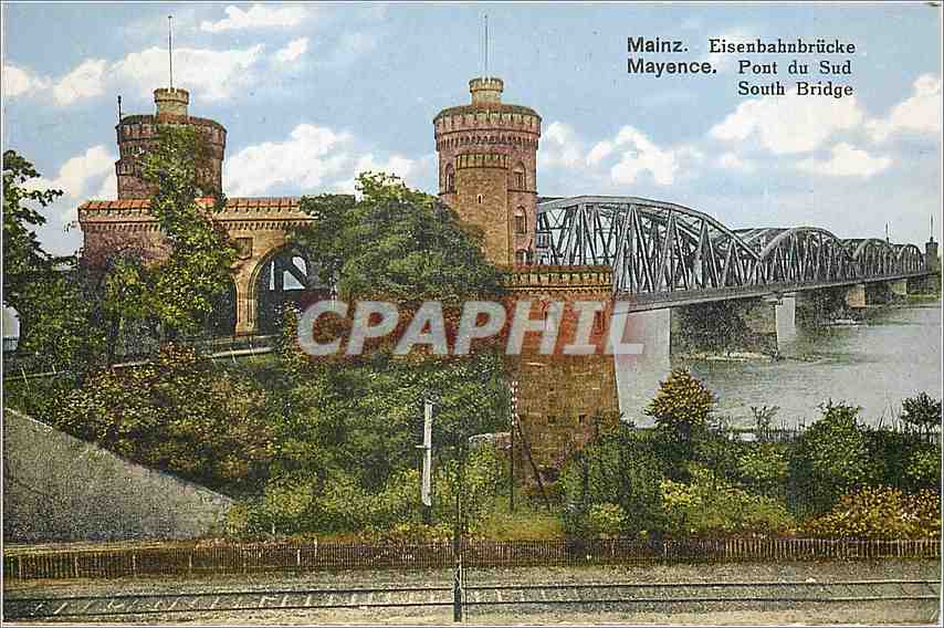 CPA Mayence Pont du Sud South Bridge 