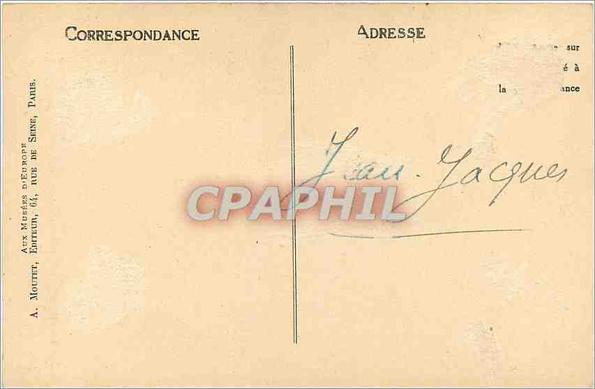 CPA Angelico La Fuite en Egypte  — Rückseite