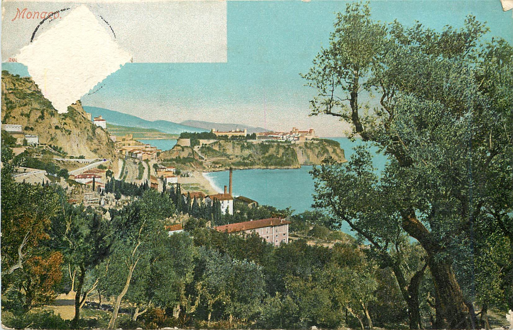 Monaco — vue panoramique de la côte et du Fort — éditeur Monaco, n° 201