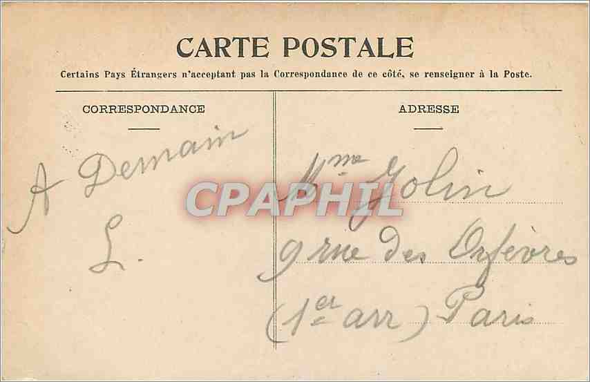 CPA Lourdes La Grotte  — Verso