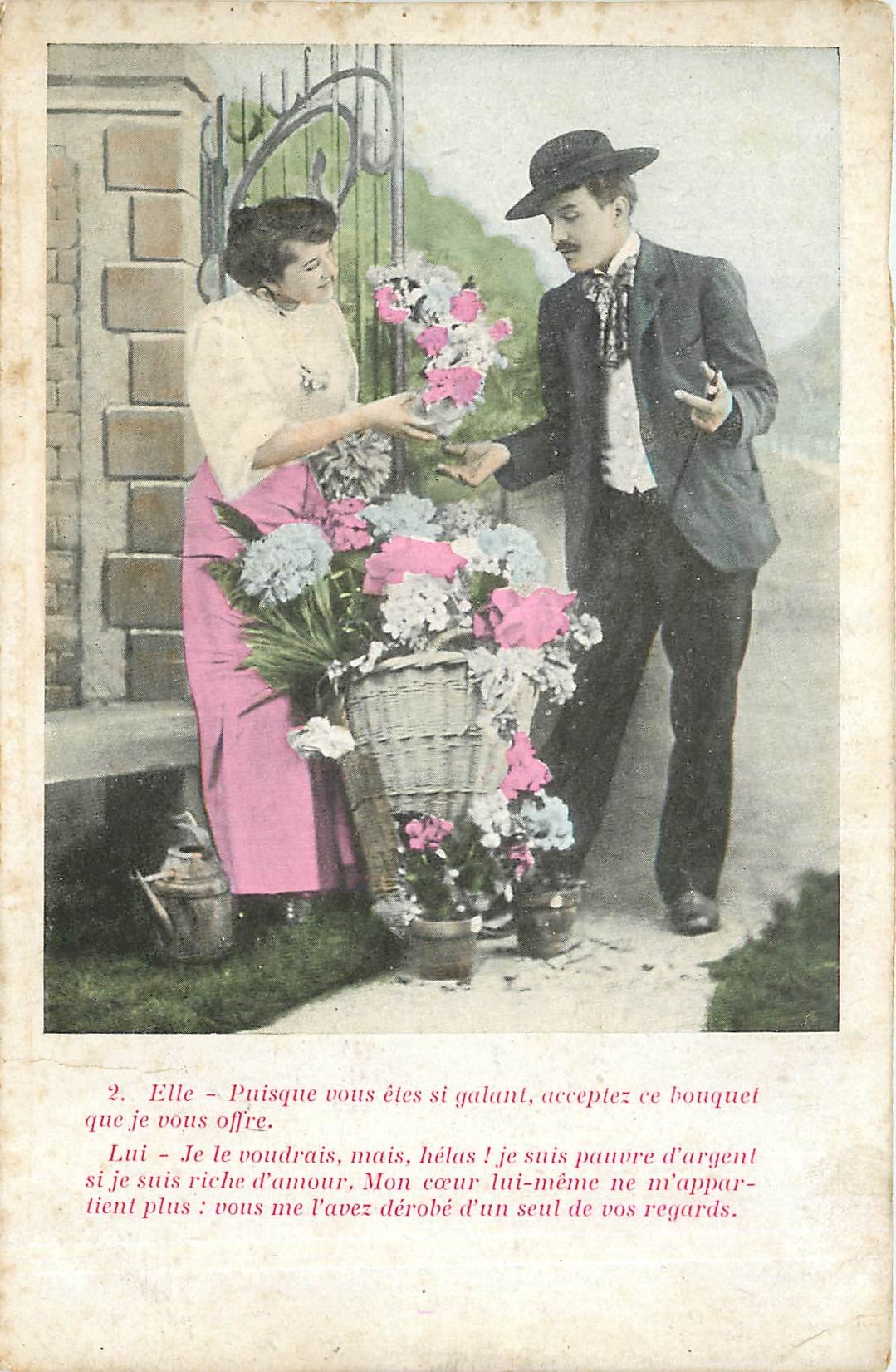 CPA Lui Je le voudrais mais helas je suis pauvre d'argent si je suis riche d'amour 
