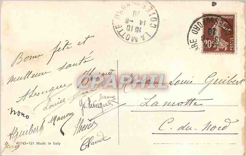 CPA Bateau — Rückseite
