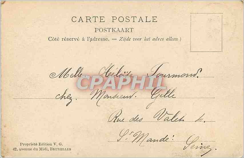 CPA Femme Plantes — Verso