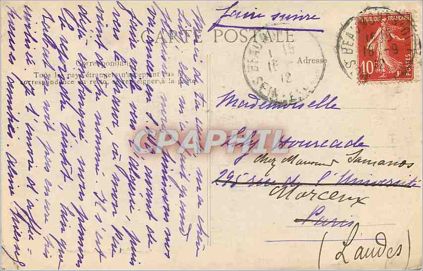 CPA Foret de Carnelle La Pierre Turquoise  — Rückseite