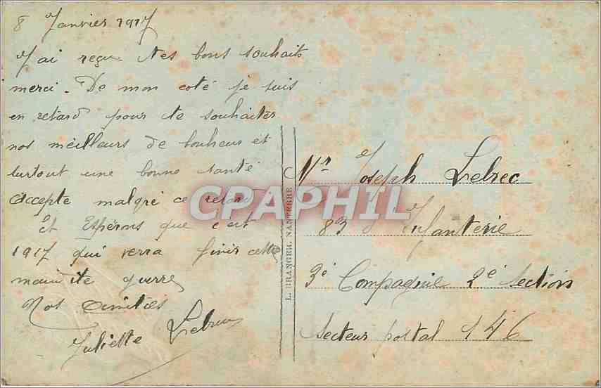 Jeune femme entourée de branches de houx — Bonne Année — éditeur S.D.S. n° 3758 — Verso