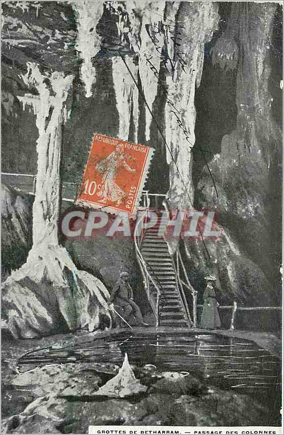 CPA Grottes de Betharram Passage des Colonnes 
