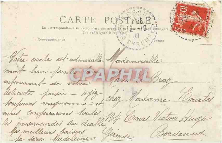 CPA Cirque de Gavarnie pres de Tuquerouve du Pailla  — Verso