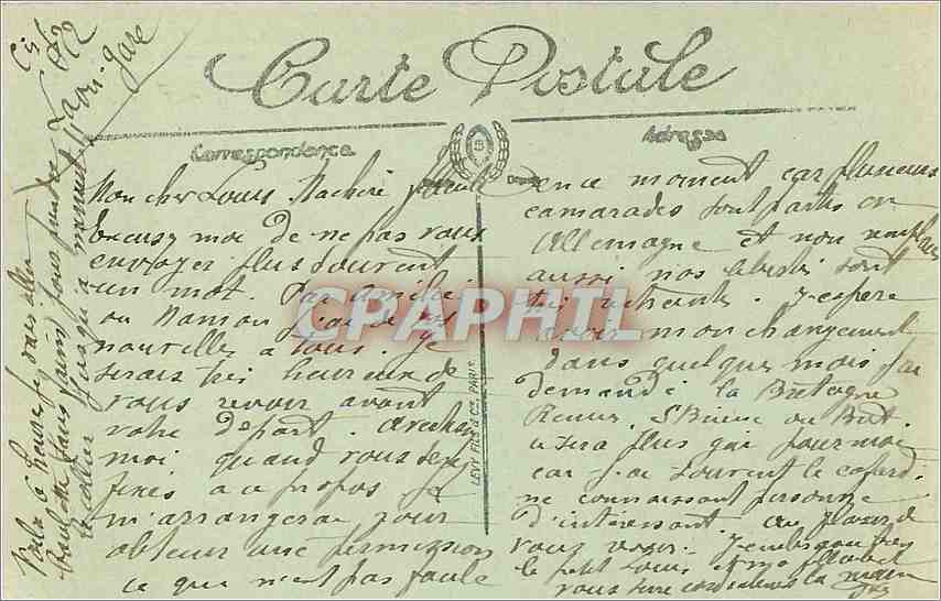 CPA Les Ruines de la Grande Guerre Reims Maisons en ruines Rue de Vesle Militaria — Rückseite