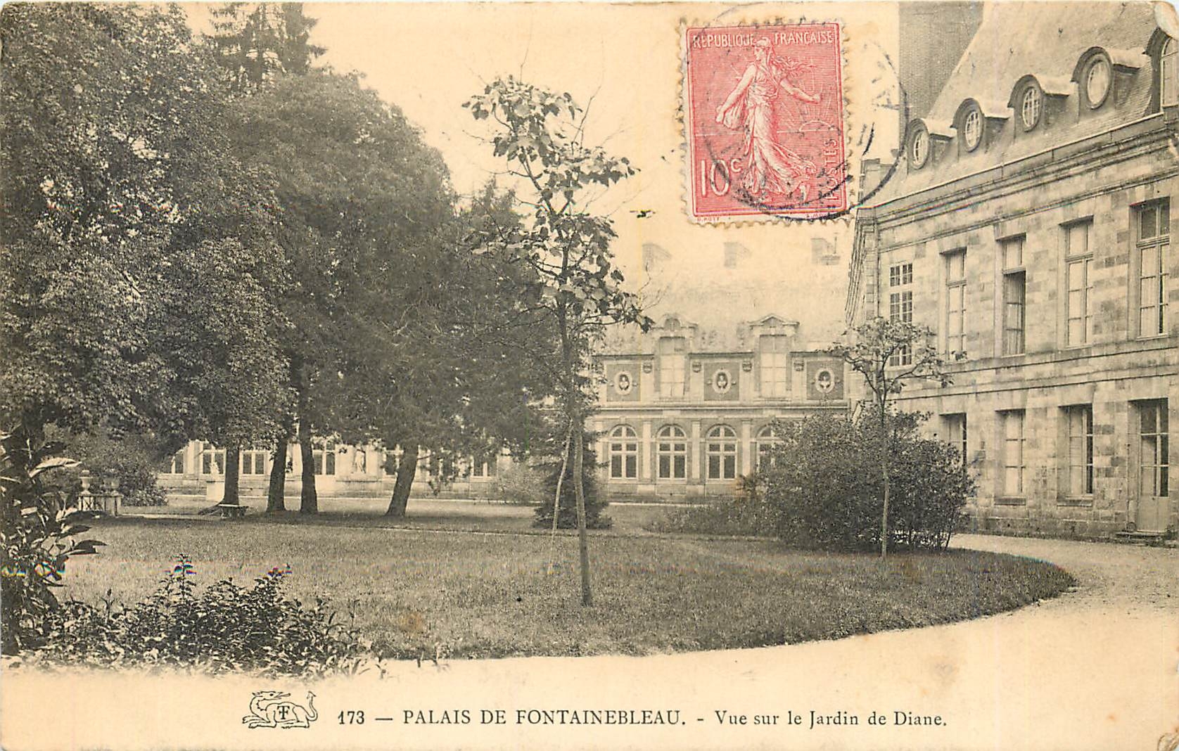 Schloss Fontainebleau — Blick auf den Garten von Diane — Verlag T. F. n° 473
