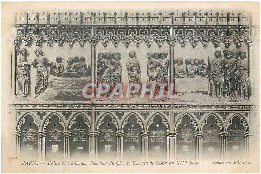CPA Paris Eglise Notre Dame Pourtour du Choeur Chemin de Croix du XIII 