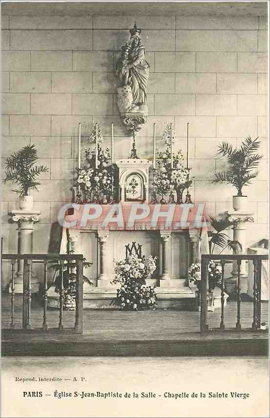 CPA Paris Eglise St Jean Baptiste de la Salle Chapelle de la Sainte Vierge 