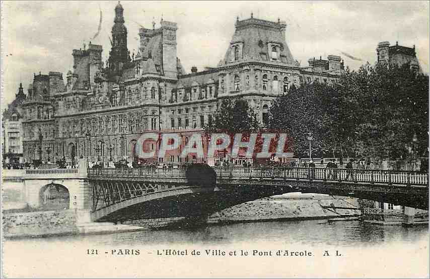 CPA Paris L'Hotel de Ville et le Pont d'Arcole 