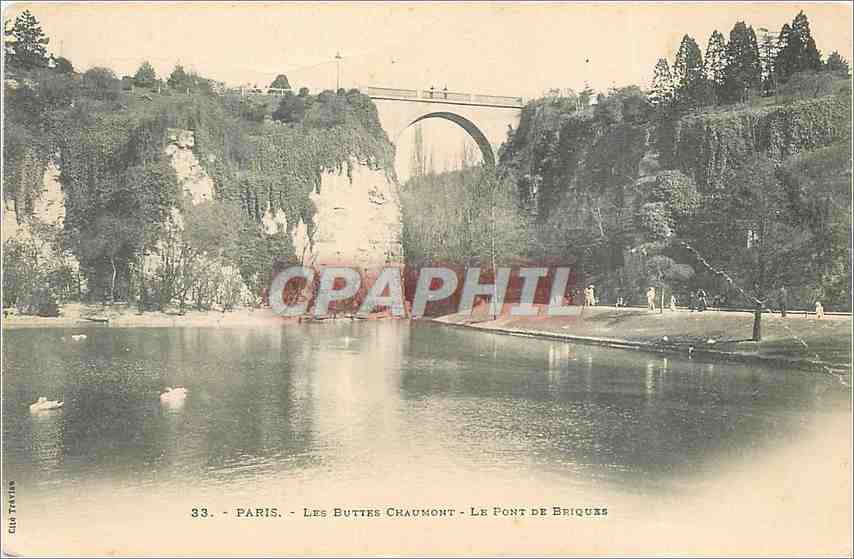 CPA Paris Les Buttes Chaumont Le Pont de Briques 