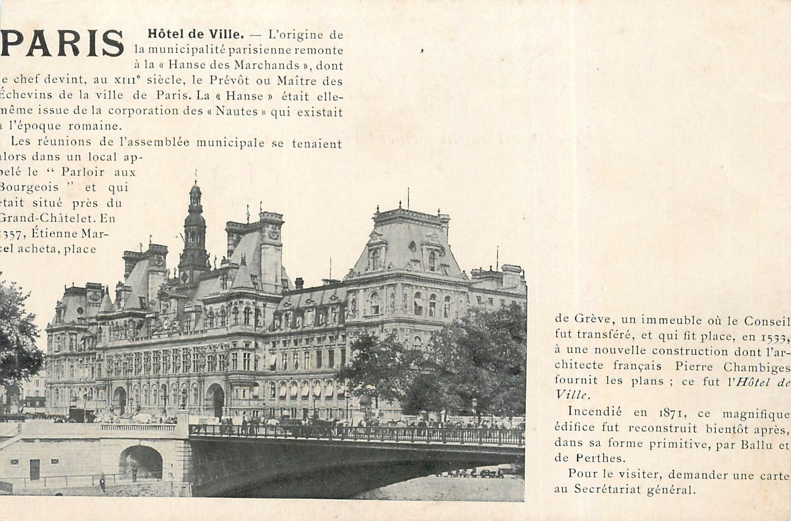 CPA Paris Hotel de Ville 