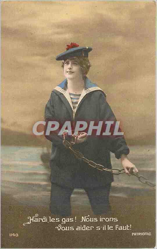 Jeune femme en uniforme marin — appel patriotique — éditeur Platiné, n° 1140