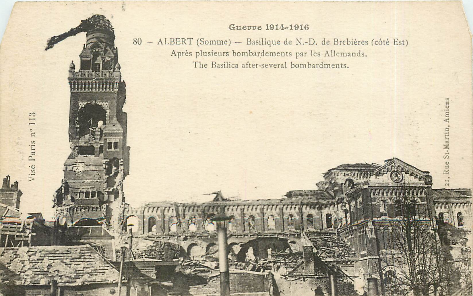 CPA Albert Somme Basilique de ND de Brebieres Cote Est Militaria