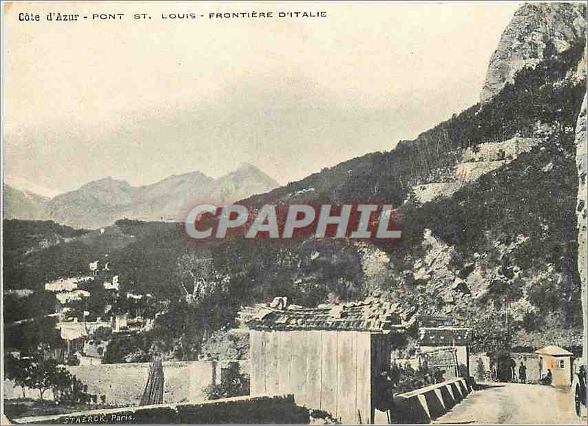CPA Cote d'Azur Pont St Louis Frontiere d'Italie 