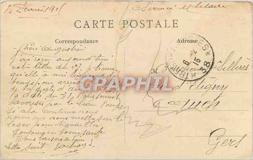 Bombardement de Reims — Au premier plan passe un convoi de ravitaillement — M.T. PAGÈS — Rückseite