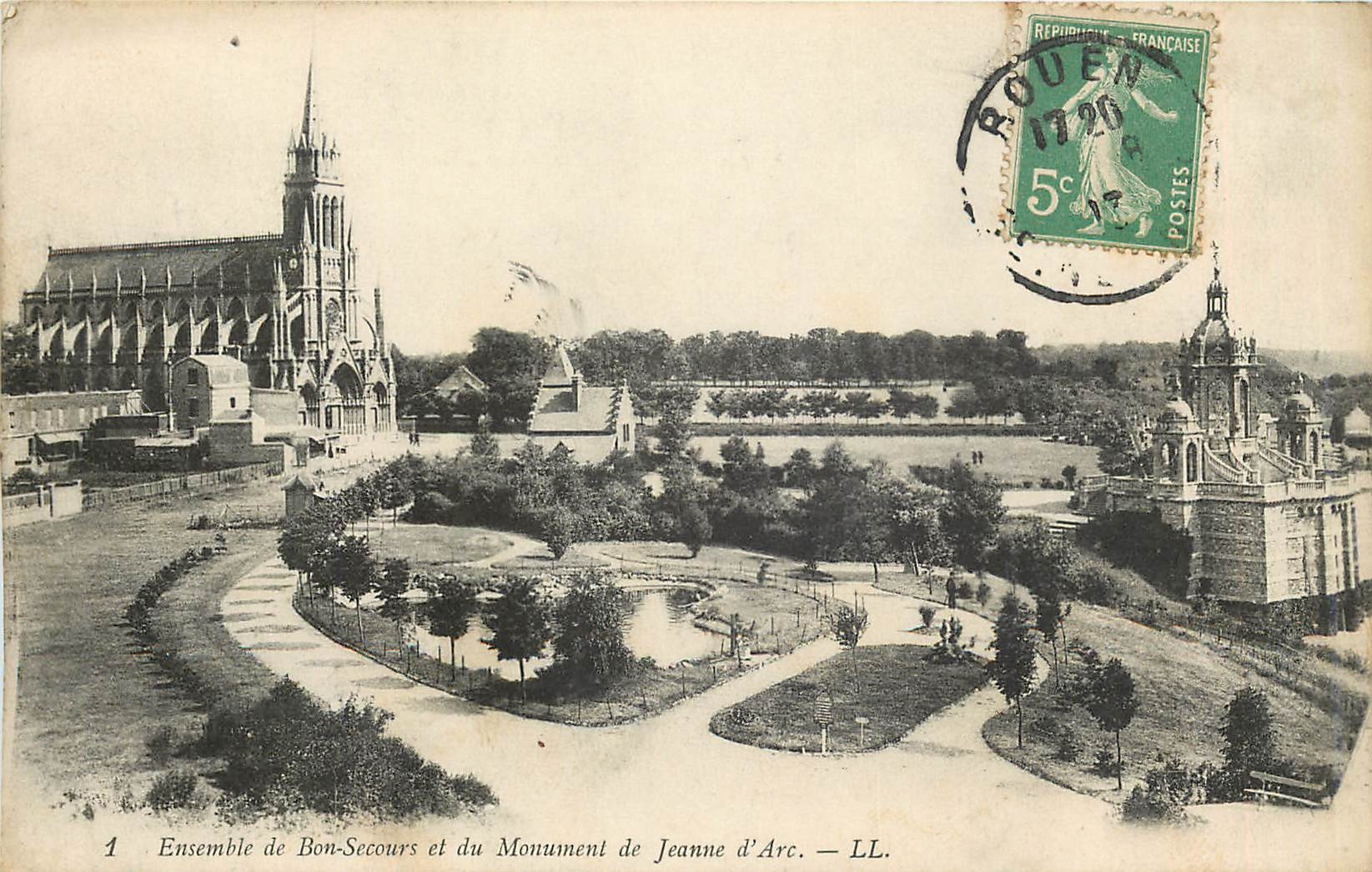 CPA Ensemble de Bon Secours et du Monument de Jeanne d'Arc 
