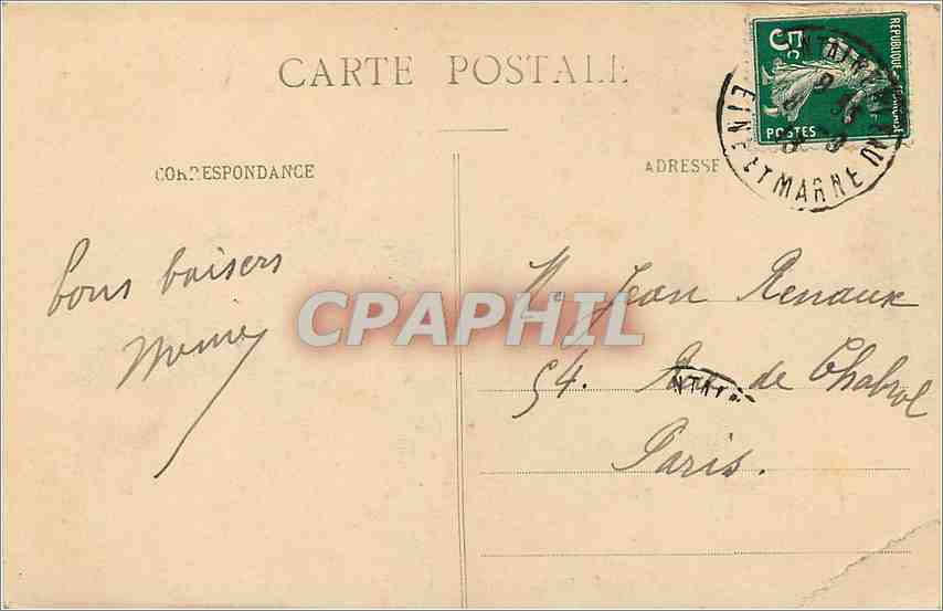 Forêt de Fontainebleau - L'Éléphant (Gorges d'Apremont) — n° 389 — éditeur non identifié — Verso