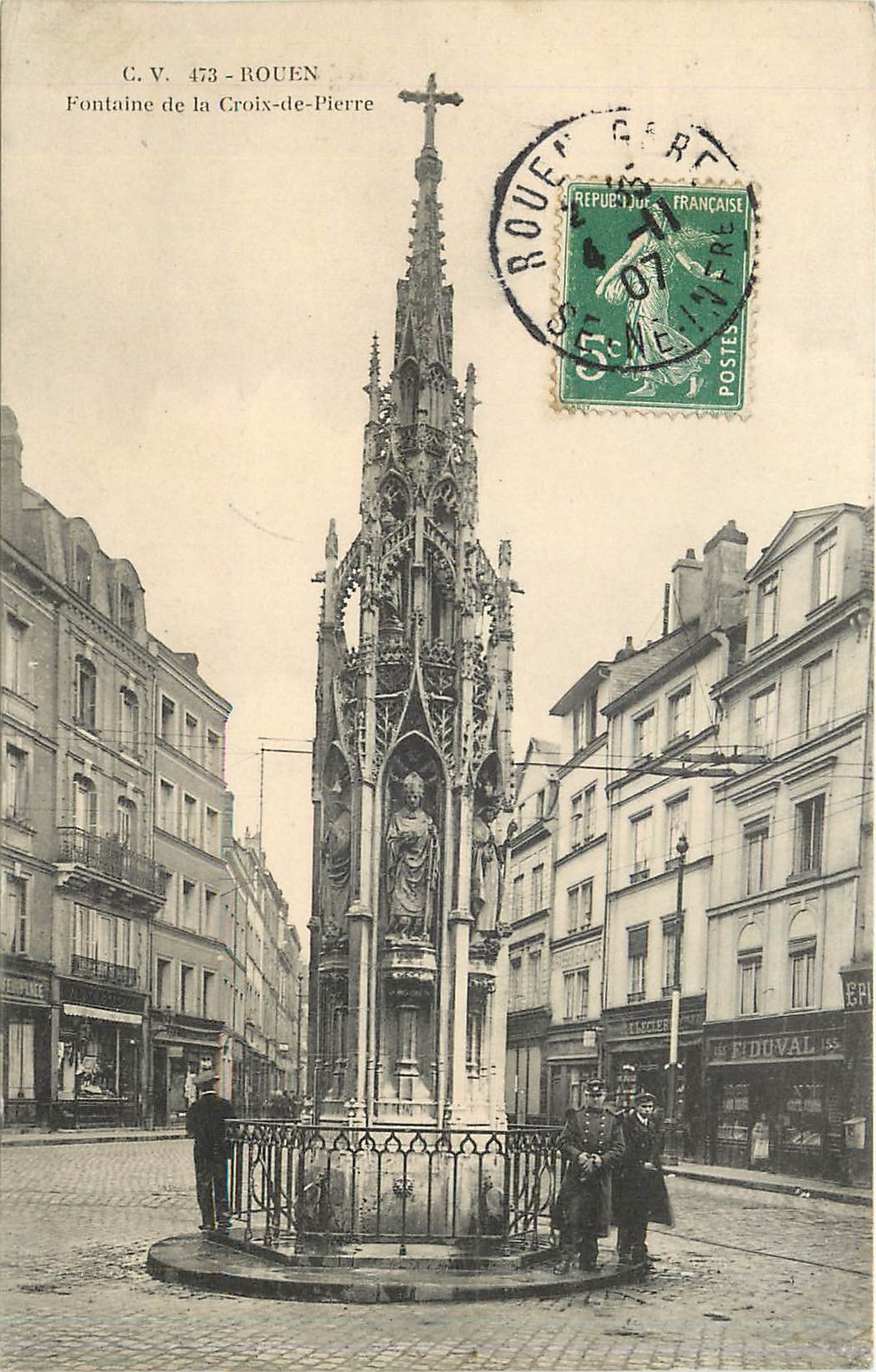 CPA Rouen Fontaine de la Croix de Pierre 