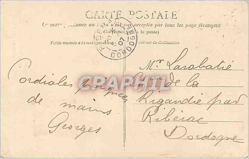 CPA Rouen Fontaine de la Croix de Pierre  — Rückseite